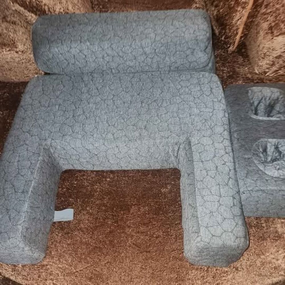Grey Reading Laptop Pillow w Armrests & Cup Holders